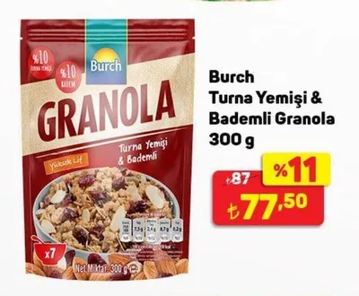 Burch Turna Yemişi & Bademli Granola 300 G