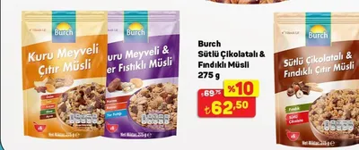 Burch Sütlü Çikolatalı & Fındıklı Müsli 275 G
