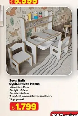 Sevgi Raflı Oyun Aktivite Masası