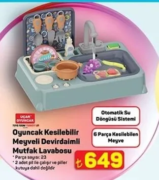 Oyuncak Kesilebilir Meyveli Devirdaimli Mutfak Lavabosu