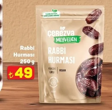 Çerezya Meyveden Rabbi Hurması 250 G