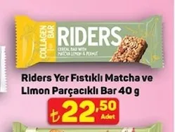 Riders Yer Fıstıklı Matcha Ve Limon Parçacıklı Bar 40 G