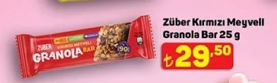 Züber Kırmızı Meyveli Granola Bar 25 G