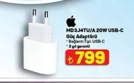 Apple Md3J4Tu/A 20W Usb-C Güç Adaptörü