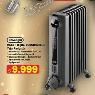 Delonghi Radia S Digital Trrs0920E.G Yağlı Radyatör