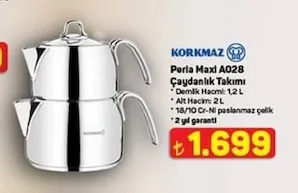 Korkmaz Perla Maxi A028 Çaydanlık Takımı