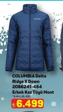 Columbia Delta Ridge Ii Down 2086241-464 Erkek Kaz Tüyü Mont