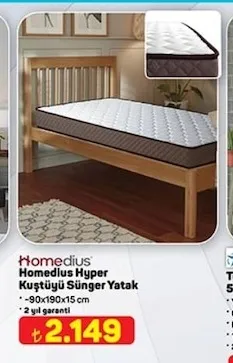 Homedius Hyper Kuştüyü Sünger Yatak
