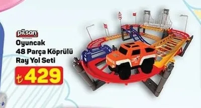 Pilsan Oyuncak 48 Parça Köprülü Ray Yol Seti