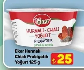 Eker Hurmalı Chialı Probiyotik Yoğurt 125 G