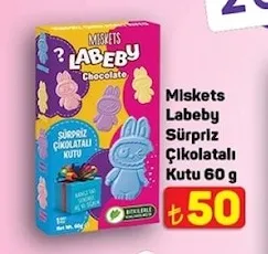 Miskets Labeby Sürpriz Çikolatalı Kutu 60 G