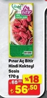 Pınar Aç Bitir Hindi Kokteyl Sosis 170 G