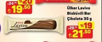 Ülker Laviva Bisküvili Bar Çikolata 35 G