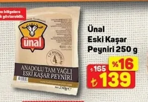 Ünal Eski Kaşar Peyniri 250 G