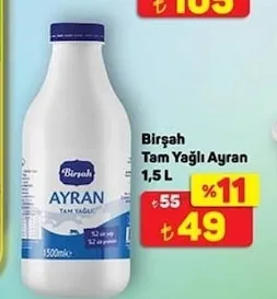Birşah Tam Yağlı Ayran 1,5 L