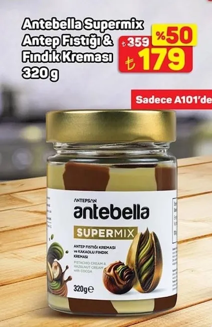 Antebella Supermix Antep Fıstığı & Fındık Kreması 320 G