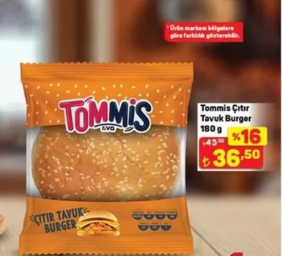Tommis Çıtır Tavuk Burger 180 G