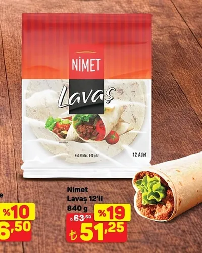 Nimet Lavaş 12'Li 840 G
