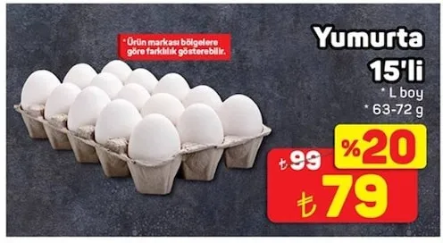 Yumurta 15'Li L Boy 63-72 G