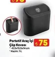 Portatif Araç İçi Çöp Kovası