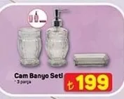 Cam Banyo Seti 3 Parça
