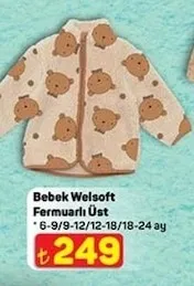Bebek Welsoft Fermuarlı Üst