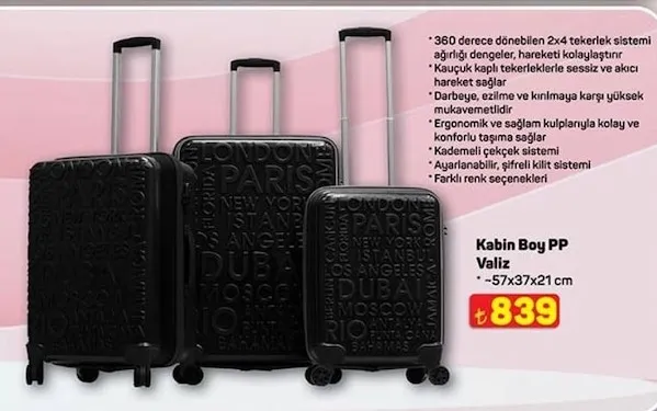 Kabin Boy Pp Valiz