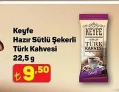 Keyfe Hazır Sütlü Şekerli Türk Kahvesi 22,5 G