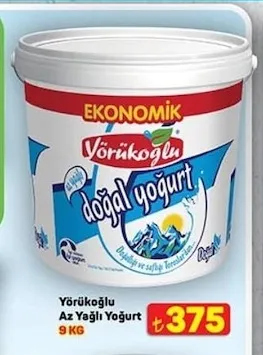 Yörükoğlu Az Yağlı Yoğurt 9 Kg