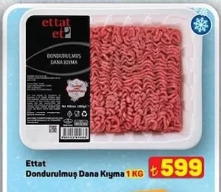 Ettat Dondurulmuş Dana Kıyma 1 Kg