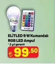 Elitled 9 W Kumandalı Rgb Led Ampul