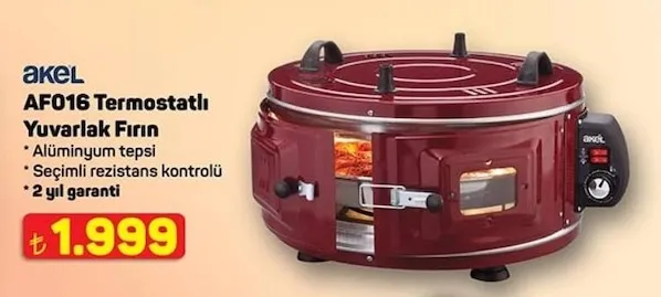 Akel Af016 Termostatlı Yuvarlak Fırın