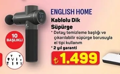 English Home Kablolu Dik Süpürge