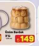 Üzüm Bardak 3'Lü 370 Ml