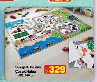 Handy Süngerli Baskılı Çocuk Halısı - 80X140 Cm
