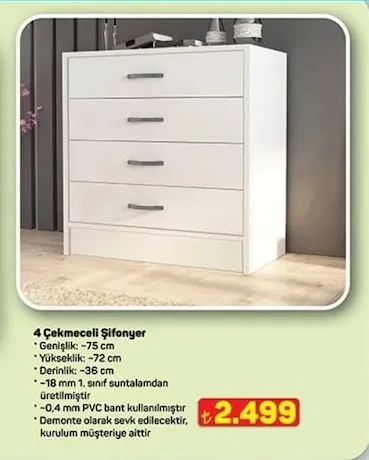 4 Çekmeceli Şifonyer