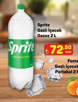 Sprite Gazlı İçecek Gazoz 2 L