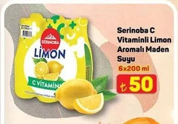 Serinoba C Vitaminli Limon Aromalı Maden Suyu 6X200 Ml