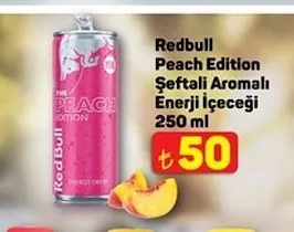 Redbull Peach Edition Şeftali Aromalı Enerji İçeceği 250 Ml