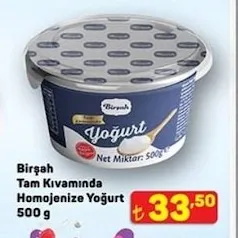 Birşah Tam Kıvamında Homojenize Yoğurt 500 G