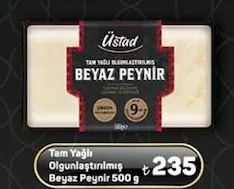Üstad Tam Yağlı Olgunlaştırılmış Beyaz Peynir 500 G