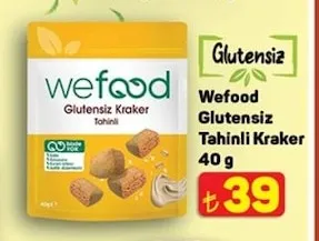 Wefood Glutensiz Tahinli Kraker 40 G
