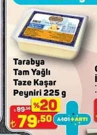 Tarabya Tam Yağlı Taze Kaşar Peyniri 225 G