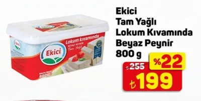 Ekici Tam Yağlı Lokum Kıvamında Beyaz Peynir 800 G