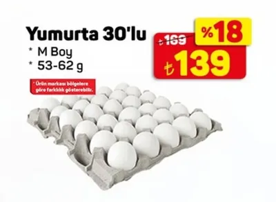 Yumurta 30'Lu M Boy 53-62 G
