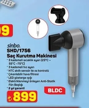 Sinbo Shd/1756 Saç Kurutma Makinesi