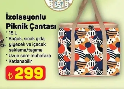 İzolasyonlu Piknik Çantası 15 L
