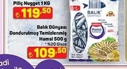 Balık Dünyası Dondurulmuş Temizlenmiş Hamsi 500 G