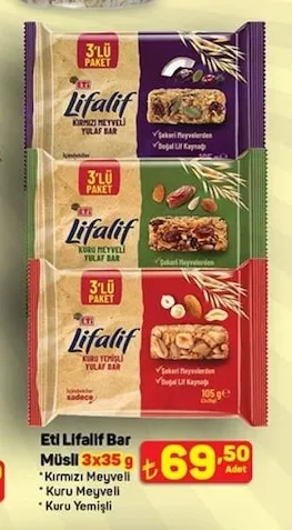Eti Lifalif Bar Müsli 3X35 G