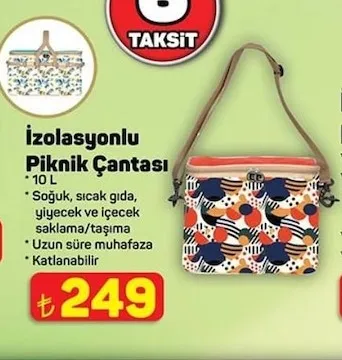İzolasyonlu Piknik Çantası 10 L